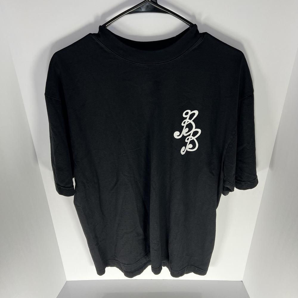 Bogey Boys Golf Plain Black Shirt Size Men's Medium Heavy Thick Short Sleeve GUC